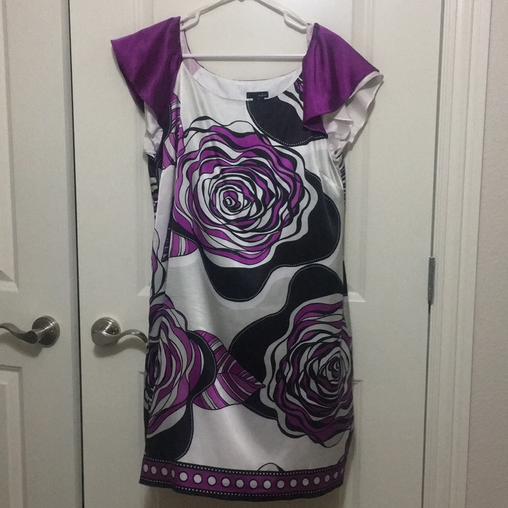 Purple, black and silver dress